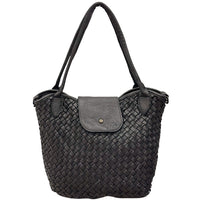 Mirelva Woven Washed Calf Leather Tote Bag - Leather Italiano