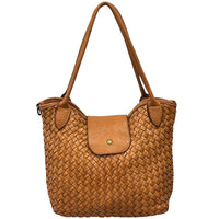 Mirelva Woven Washed Calf Leather Tote Bag - Leather Italiano