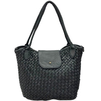 Mirelva Woven Washed Calf Leather Tote Bag - Leather Italiano