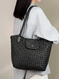 Mirelva Woven Washed Calf Leather Tote Bag - Leather Italiano
