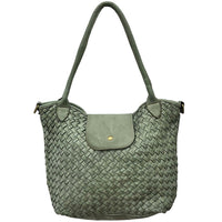 Mirelva Woven Washed Calf Leather Tote Bag - Leather Italiano