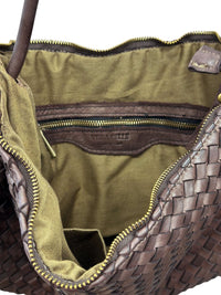 Monica Woven Italian Leather Hobo Bag - Leather Italiano