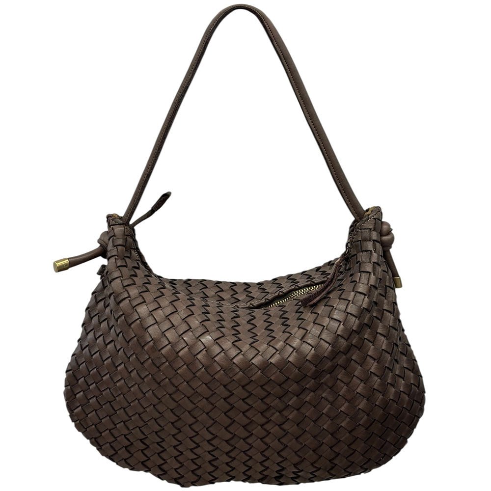 Monica Woven Italian Leather Hobo Bag - Leather Italiano