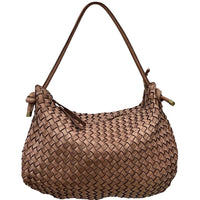 Monica Woven Italian Leather Hobo Bag - Leather Italiano