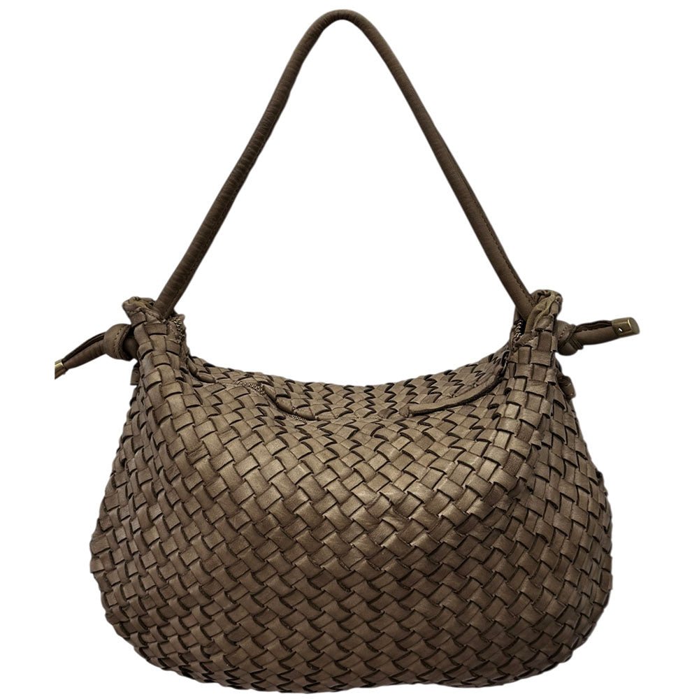 Monica Woven Italian Leather Hobo Bag - Leather Italiano
