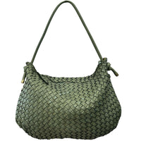 Monica Woven Italian Leather Hobo Bag - Leather Italiano