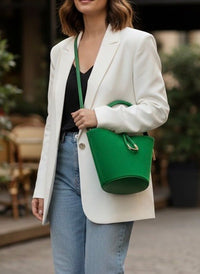 Nadia Leather Bucket Bag - Leather Italiano