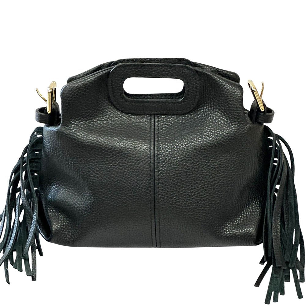 Nazareth Italian Leather Fringe Bag - Leather Italiano