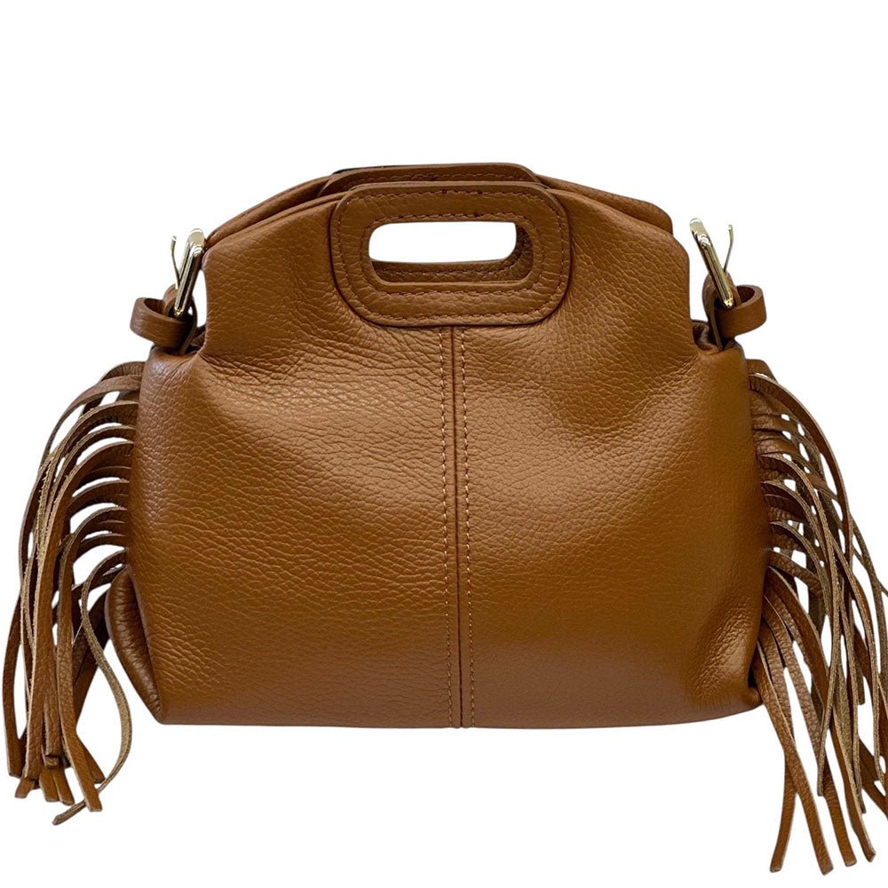 Nazareth Italian Leather Fringe Bag - Leather Italiano