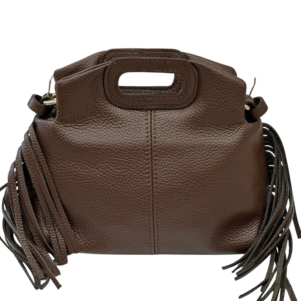 Nazareth Italian Leather Fringe Bag - Leather Italiano