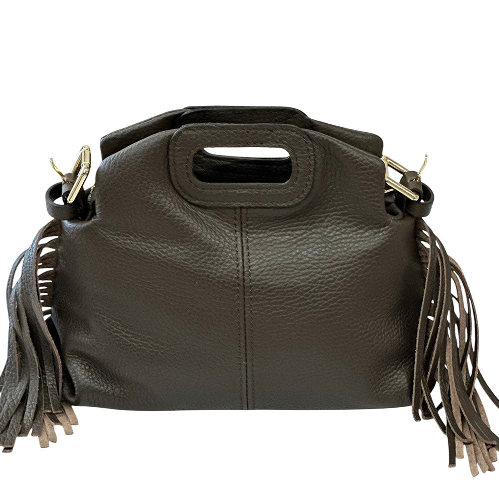 Nazareth Italian Leather Fringe Bag - Leather Italiano