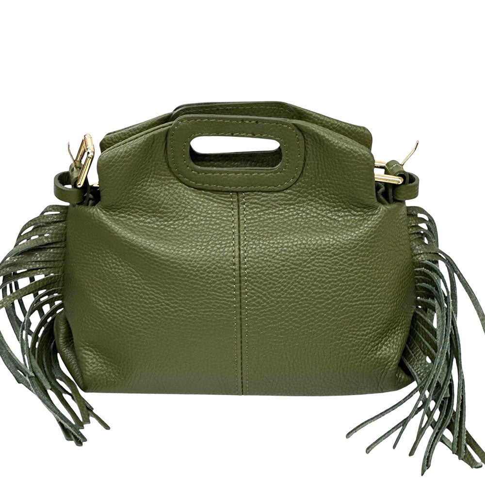 Nazareth Italian Leather Fringe Bag - Leather Italiano