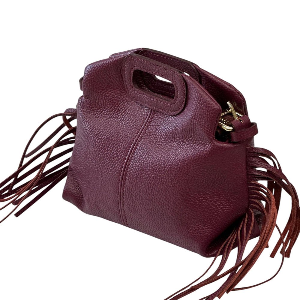 Nazareth Italian Leather Fringe Bag - Leather Italiano