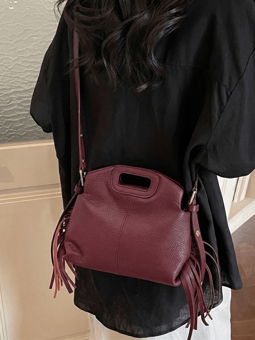 Nazareth Italian Leather Fringe Bag - Leather Italiano