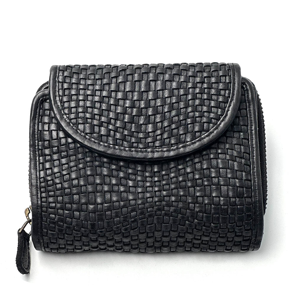 Nerissa Intrecciato Cow Leather Wallet - Leather Italiano