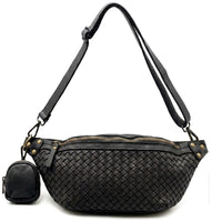 Nissim Leather Woven Sling Bag - Leather Italiano