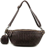 Nissim Leather Woven Sling Bag - Leather Italiano