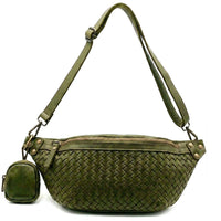 Nissim Leather Woven Sling Bag - Leather Italiano