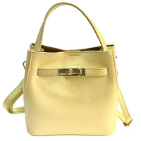 Nives Italian Leather Top Handle Bag - Leather Italiano
