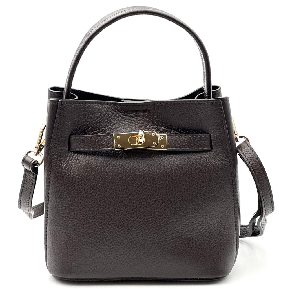 Nives Italian Leather Top Handle Bag - Leather Italiano