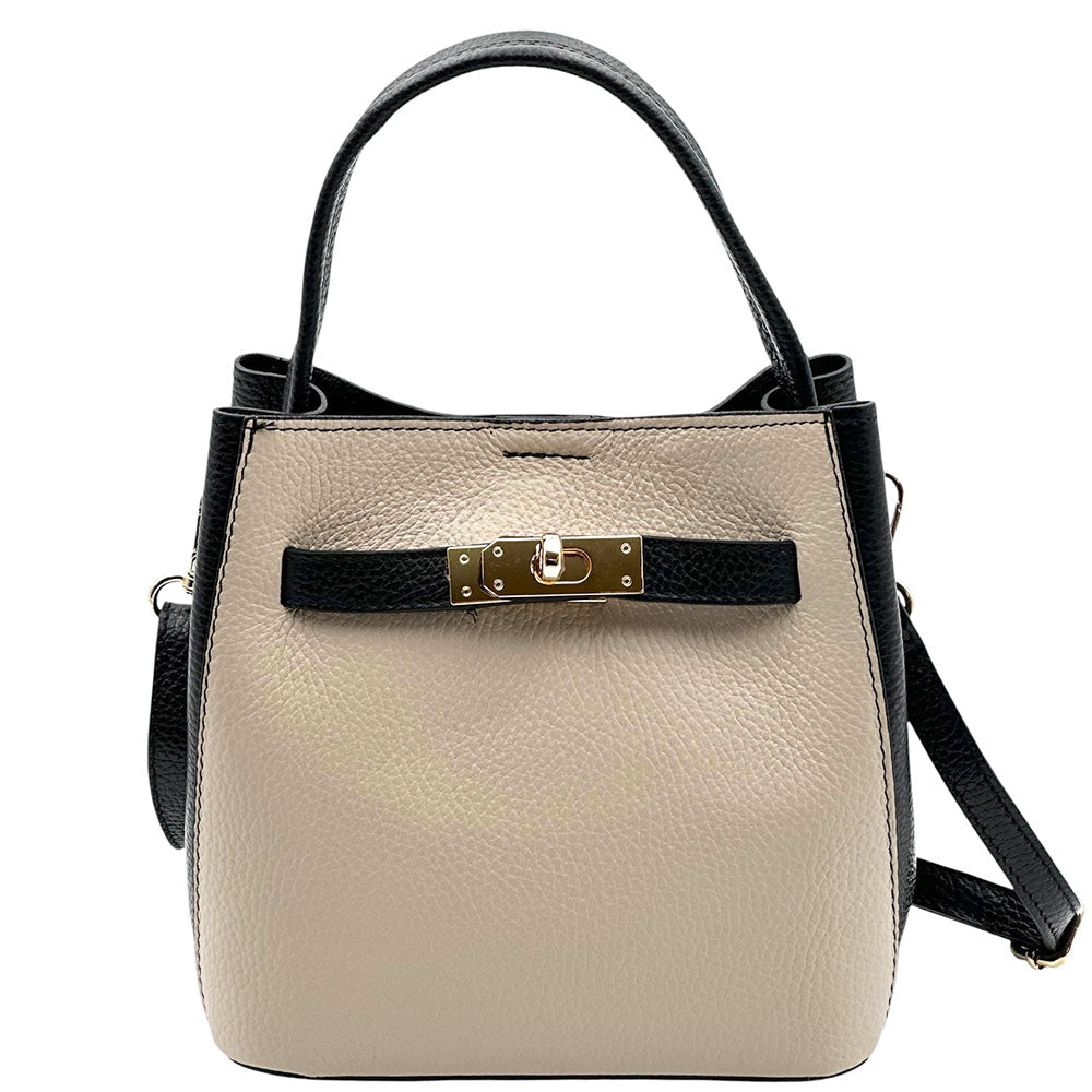 Nives Italian Leather Top Handle Bag - Leather Italiano