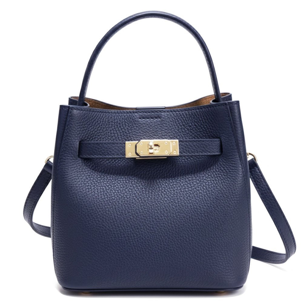 Nives Italian Leather Top Handle Bag - Leather Italiano