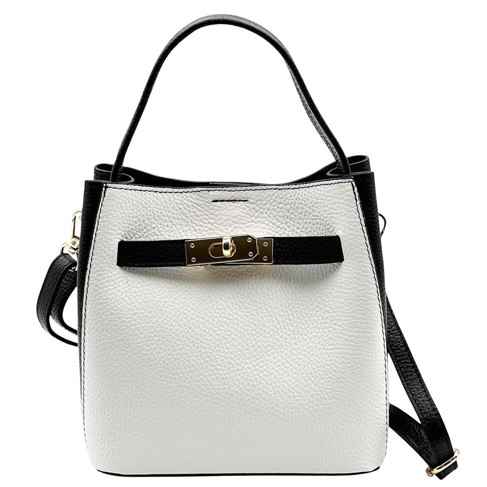 Nives Italian Leather Top Handle Bag - Leather Italiano