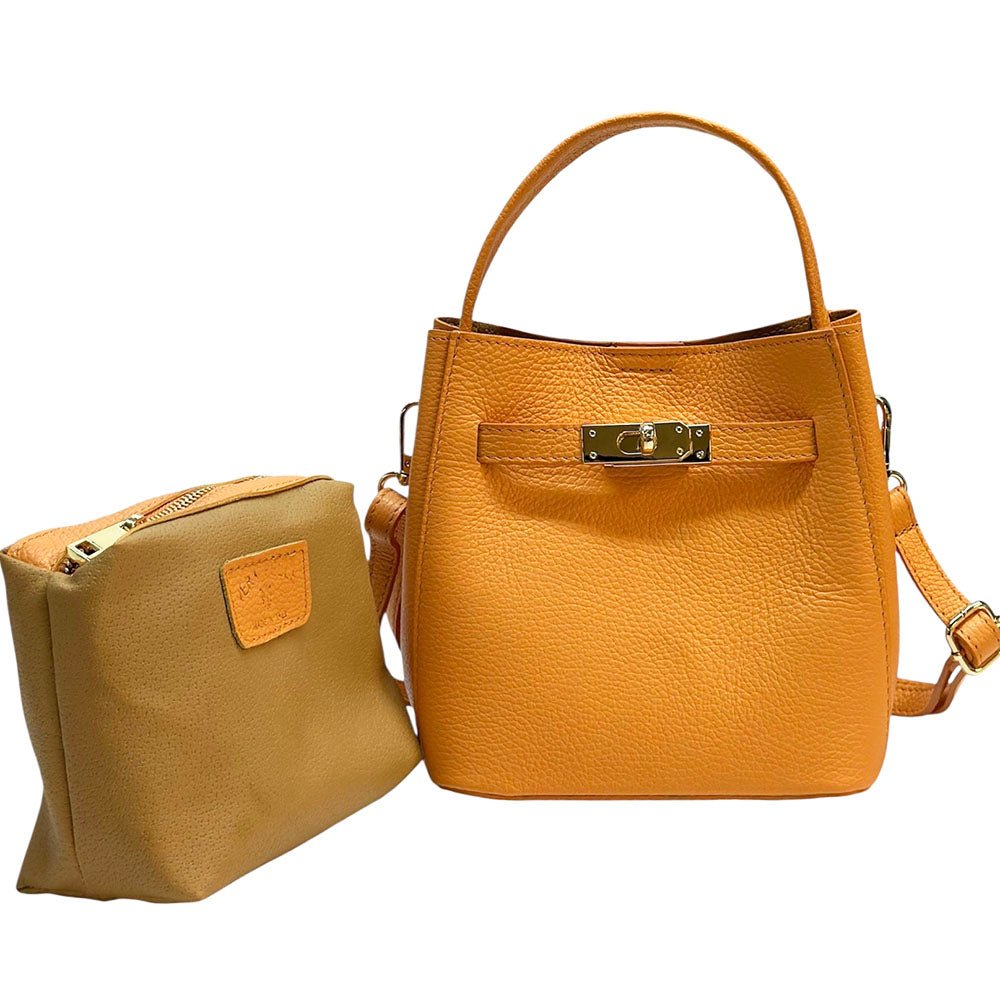 Nives Italian Leather Top Handle Bag - Leather Italiano