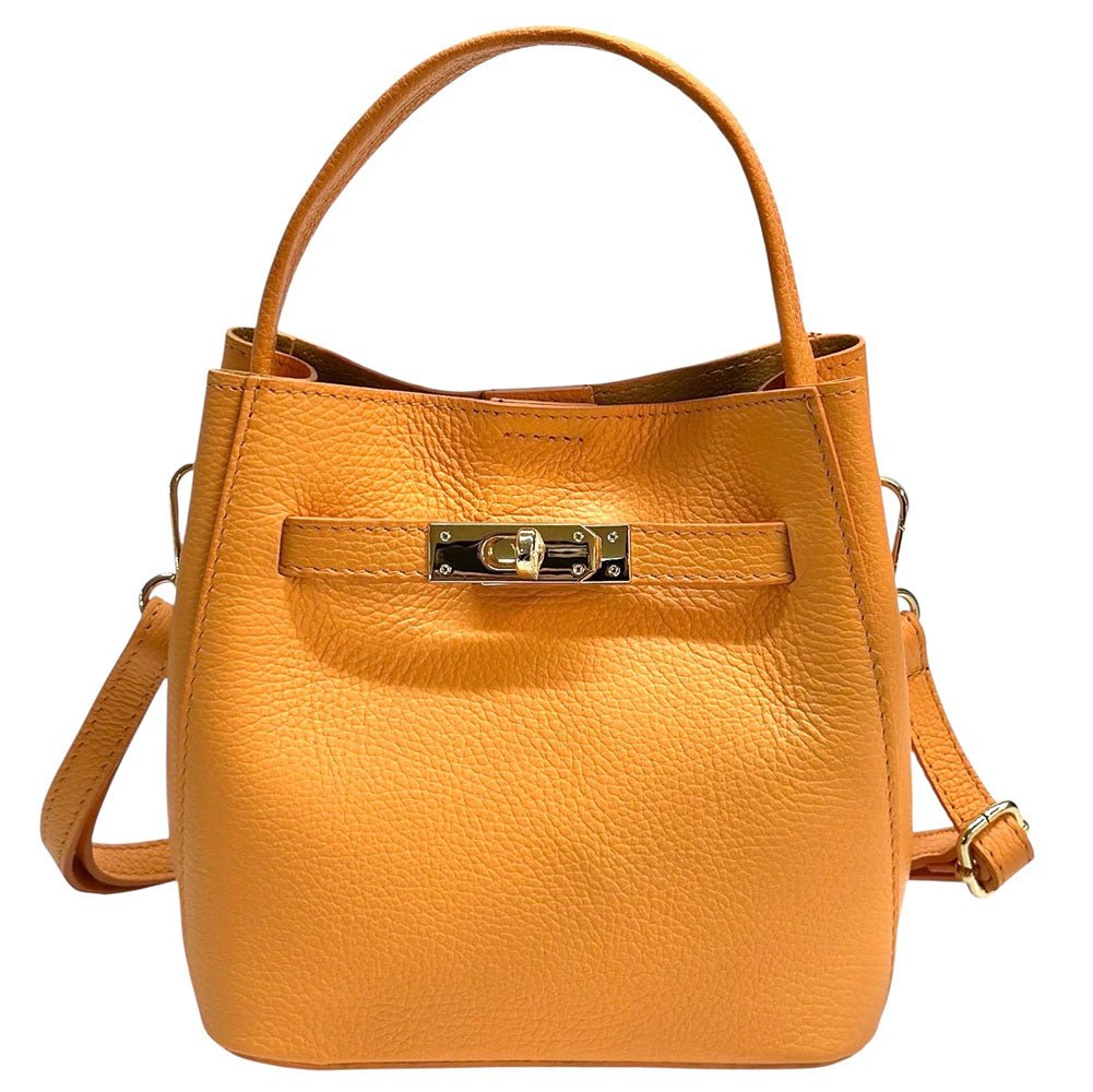 Nives Italian Leather Top Handle Bag - Leather Italiano