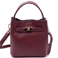 Nives Italian Leather Top Handle Bag - Leather Italiano