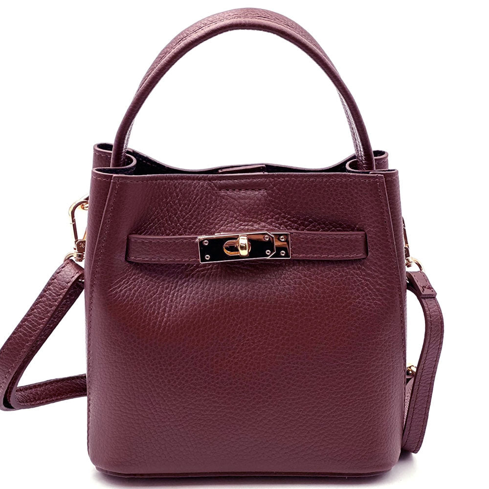 Nives Italian Leather Top Handle Bag - Leather Italiano