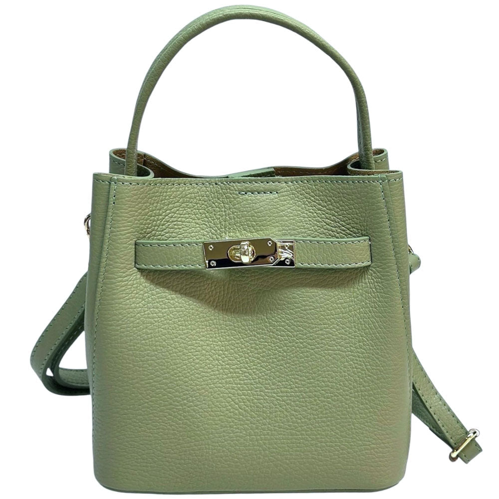 Nives Italian Leather Top Handle Bag - Leather Italiano