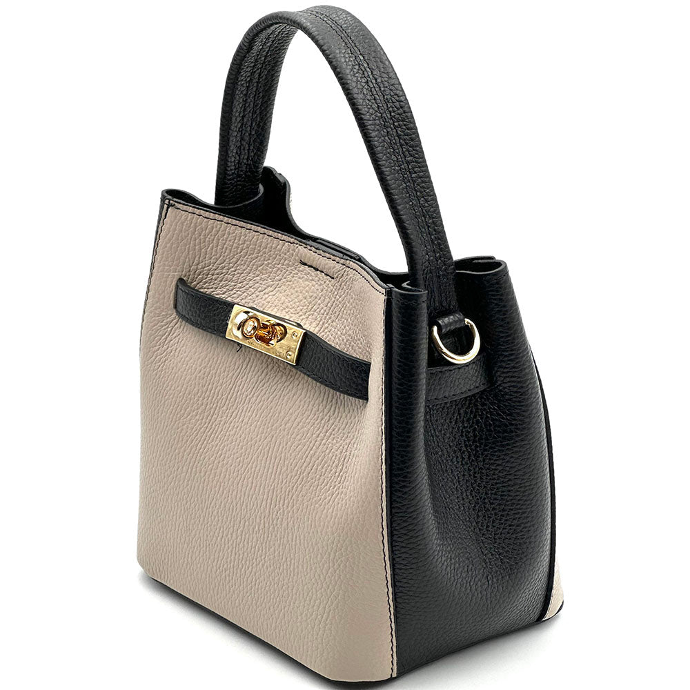 Nives Italian Leather Top Handle Bag - Leather Italiano
