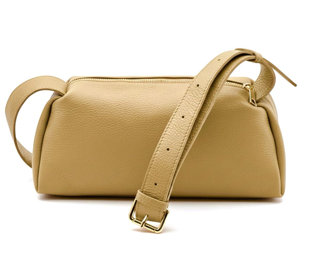 Noa Italian Leather Barrel Shoulder Bag - Handcrafted in Florence - Leather Italiano