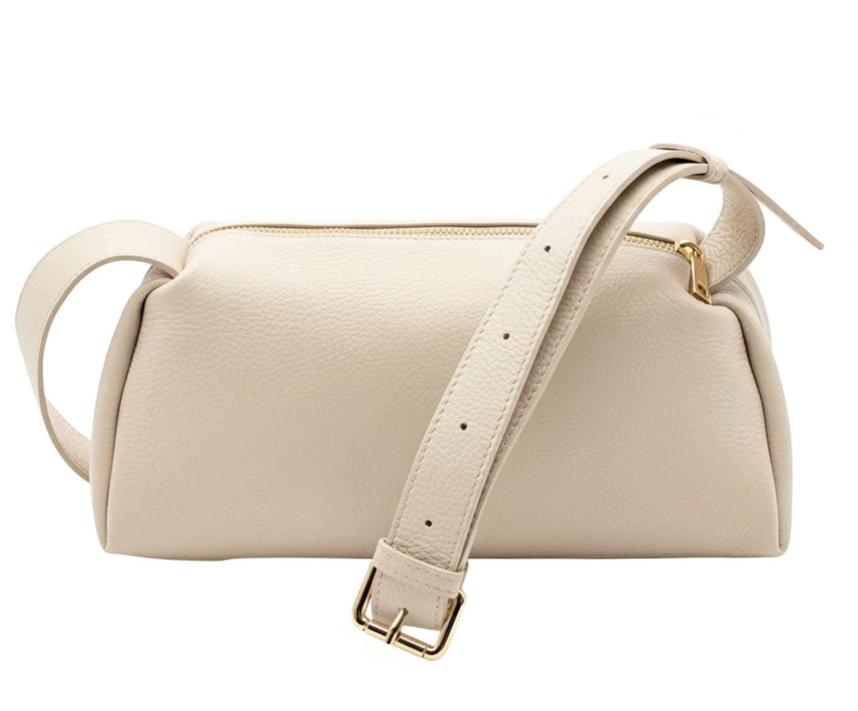Noa Italian Leather Barrel Shoulder Bag - Handcrafted in Florence - Leather Italiano