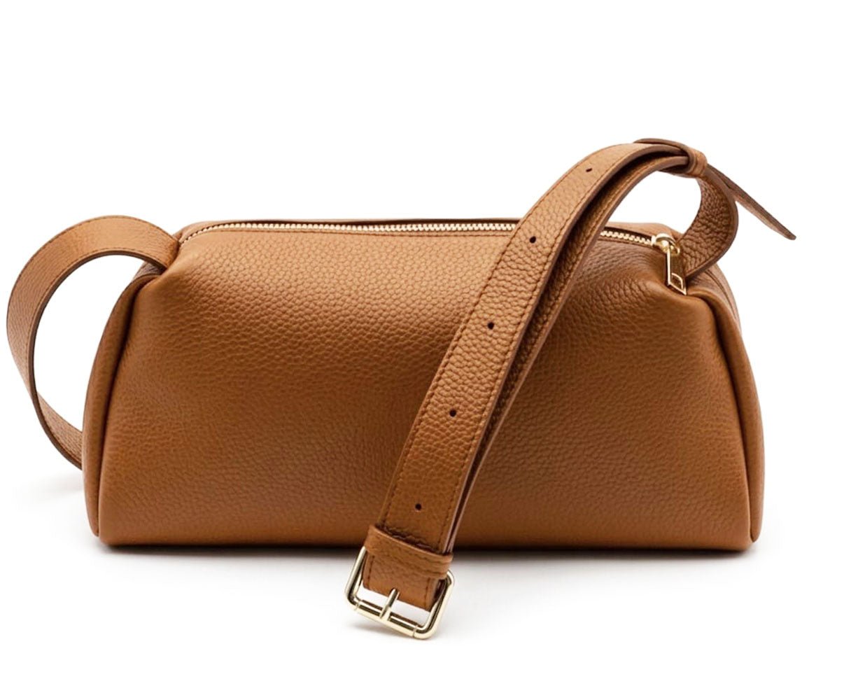 Noa Italian Leather Barrel Shoulder Bag - Handcrafted in Florence - Leather Italiano