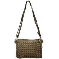 Norevia Mini Washed Cow Leather Woven Crossbody Bag - Leather Italiano