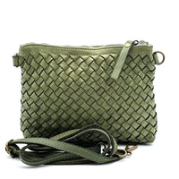 Norevia Mini Washed Cow Leather Woven Crossbody Bag - Leather Italiano