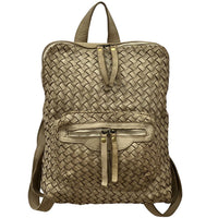 Norvella Woven Washed Calf Leather Backpack - Leather Italiano