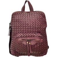 Norvella Woven Washed Calf Leather Backpack - Leather Italiano