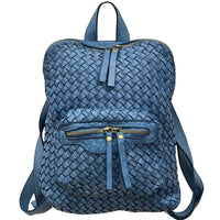Norvella Woven Washed Calf Leather Backpack - Leather Italiano