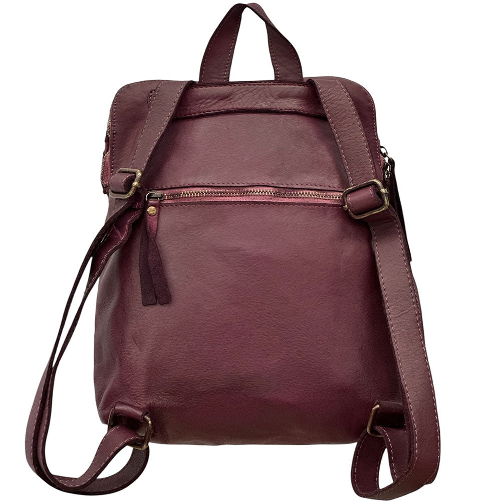 Norvella Woven Washed Calf Leather Backpack - Leather Italiano