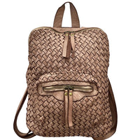 Norvella Woven Washed Calf Leather Backpack - Leather Italiano