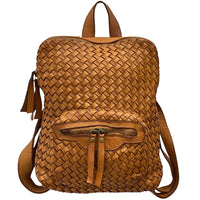 Norvella Woven Washed Calf Leather Backpack - Leather Italiano