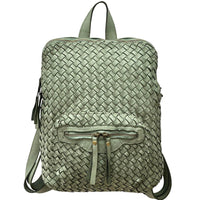 Norvella Woven Washed Calf Leather Backpack - Leather Italiano