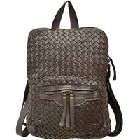 Norvella Woven Washed Calf Leather Backpack - Leather Italiano