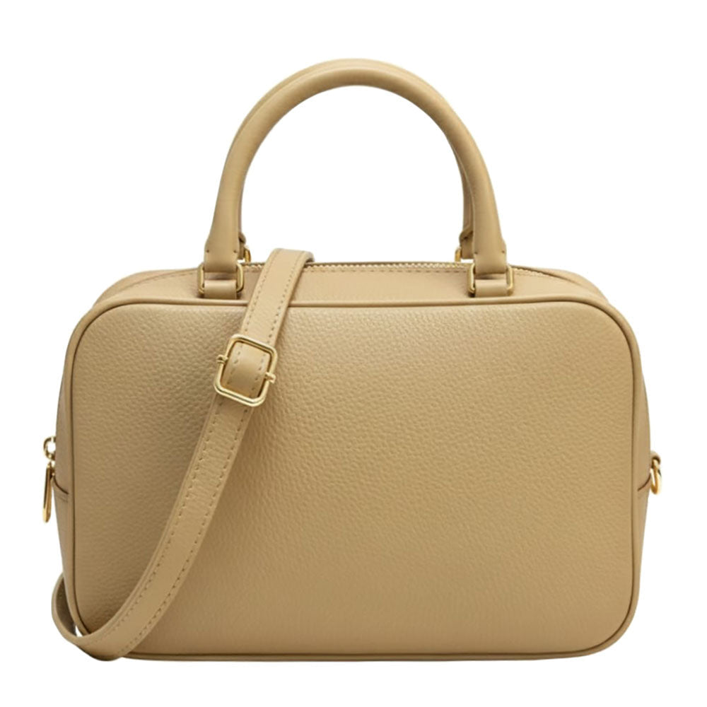 Novara Structured Cow Leather Mini Boston Bag - Leather Italiano