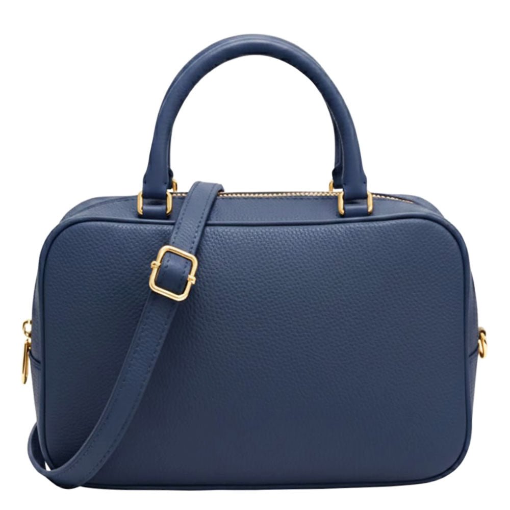 Novara Structured Cow Leather Mini Boston Bag - Leather Italiano