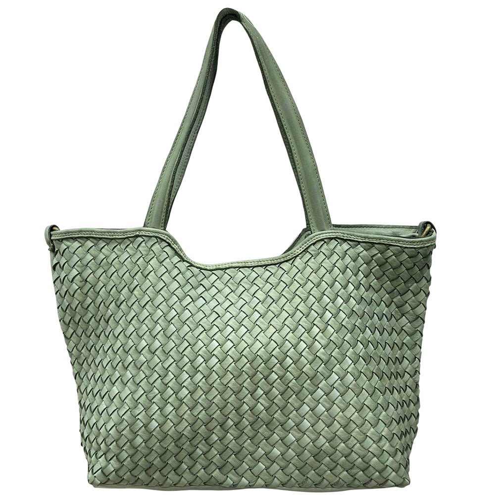 Orlena Woven Washed Calf Leather Shoulder Bag - Leather Italiano