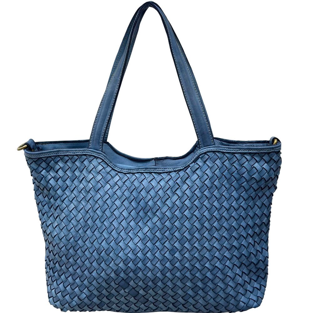 Orlena Woven Washed Calf Leather Shoulder Bag - Leather Italiano